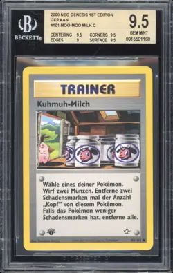 2001 Pokemon GERMAN 1st Edition Neo Genesis Kuhmuh-Milch 101/111 BGS 9.5 GEM - Image 1
