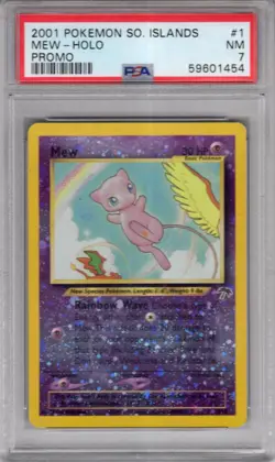 Pokemon Southern Islands Promo #1 Mew Holo PSA 7 - Image 2