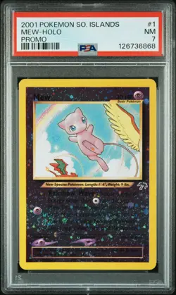 2001 POKEMON SOUTHERN ISLANDS PROMO #1 MEW-HOLO PSA 7 - Image 1