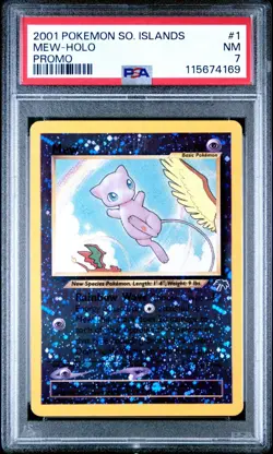 PSA 7 2001 POKEMON SOUTHERN ISLANDS PROMO #1 MEW-HOLO POKEMON TCG NM - Image 1