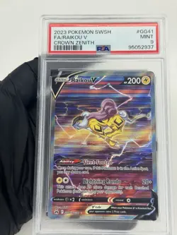 2023 POKEMON SWORD AND SHIELD CROWN ZENITH GG41 FULL ART/RAIKOU V PSA 9 - Image 1