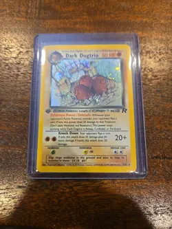 Pokemon TCG Dark Dugtrio Holo Rare 1st Edition 6/82 Team Rocket NM Swirl - Image 1