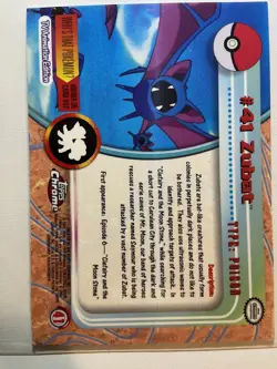 Topps Chrome 2000 Pokemon - #41 ZUBAT - TV Animation Series 1 Holo - Image 2