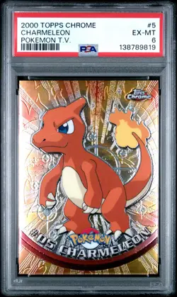 2000 TOPPS CHROME POKEMON T.V. #5 CHARMELEON PSA 6 - Image 1