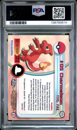 2000 TOPPS CHROME POKEMON T.V. #5 CHARMELEON PSA 6 - Image 2