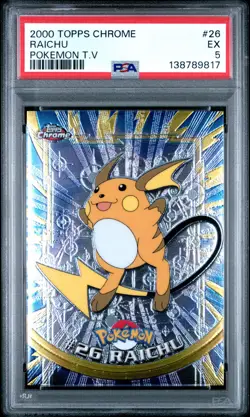 2000 TOPPS CHROME POKEMON T.V. #26 RAICHU PSA 5 - Image 1