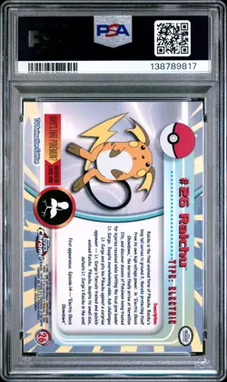 2000 TOPPS CHROME POKEMON T.V. #26 RAICHU PSA 5 - Image 2