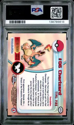 2000 TOPPS CHROME POKEMON T.V. #6 CHARIZARD PSA 6 - Image 2