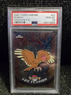 PSA 10 2000 Pokemon Game Topps Chrome TV Fearow Rare Base Set Series 1 GEM MINT - Image 1