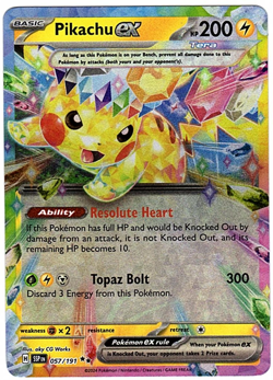 Pikachu EX 57/191 Pokemon TCG Scarlet & Violet Surging Sparks Double Rare NM - Image 1