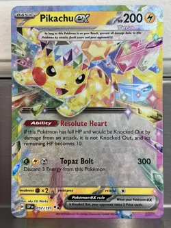 Pikachu EX 57/191 Surging Sparks Double Rare Holo Pokemon TCG NM/LP - Image 1