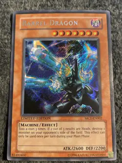 Yu-Gi-Oh! SECRET RARE HOLO CARD BARREL DRAGON MC1-EN002 VLP - Image 1