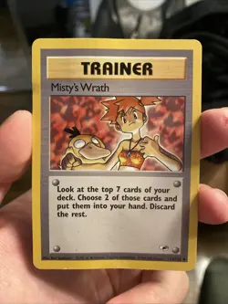 Misty's Wrath 114/132 Gym Heroes Pokemon Card Vintage WOTC Common Trainer - Mp - Image 1