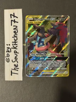 Greninja & Zoroark GX Alternate Full Art 201 214 Unbroken Bonds Pokemon Card M - Image 1