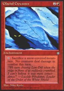 MTG Glacial Crevasses, Ice Age, Heavily Played, English - Image 1
