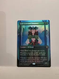 MTG Leaf-Crowned Visionary (0140) *Foil* Borderless Special Guest Print Line LP - Image 1