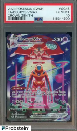 2023 POKEMON SWSH CROWN ZENITH #GG45 FA DEOXYS VMAX PSA 10 GEM MINT - Image 1