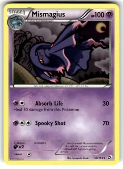 Pokemon TCG Mismagius Legendary Treasures 58/113 Regular Rare NM - Image 1