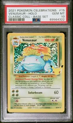 2021 POKEMON CELEBRATIONS CLASSIC COLLECTION #15 VENUSAUR-HOLO PSA 10 GEM MINT - Image 1