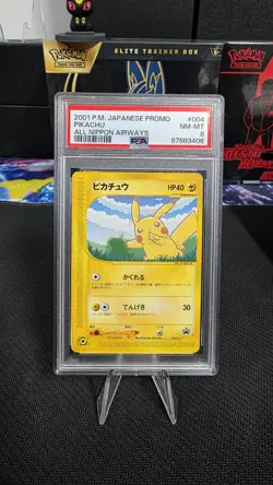 2001 POKEMON JAPANESE PROMO | ALL NIPPON AIRWAYS PIKACHU 004 PSA 8 - Image 1