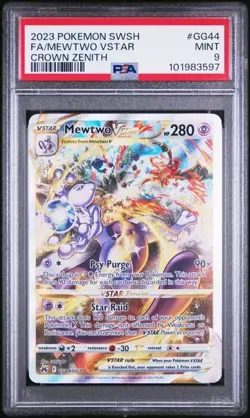 Mewtwo VStar Pokemon Crown Zenith Full Art GG44/GG70 PSA 9 - Image 1