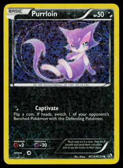 Pokemon Card Purrloin Holo RC13/RC25 Legendary Treasures: Radiant Collection - Image 1