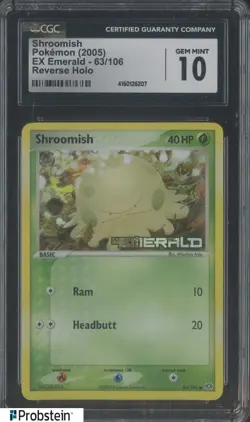 2005 Pokemon EX Emerald Reverse Holo #63 Shroomish CGC 10 GEM MINT - Image 1
