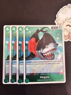 4x EB04-018 Megalo R Playset -One Piece TCG- The Azure Sea's Seven Eng - Image 1