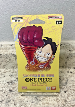 One Piece OP-07 500 Years in the Future Sleeved Booster Pack, English - Image 1