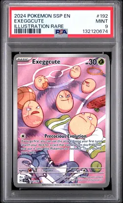 2024 POKEMON SSP EN-SURGING SPARKS ILLUSTRATION RARE #192 EXEGGCUTE PSA 9 - Image 1