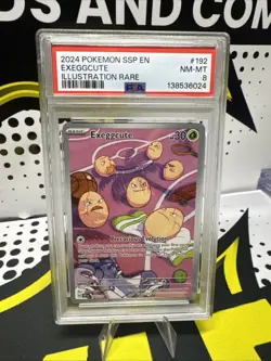 2024 POKEMON SSP EN-SURGING SPARKS ILLUSTRATION RARE #192 EXEGGCUTE PSA 8 NM-MT - Image 1