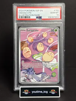 2024 Pokemon Ssp En-Surging Sparks Illustration Rare Exeggcute #192 PSA 10 - Image 1