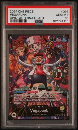PSA 10 VEGAPUNK 097 2024 ONE PIECE OP07-500 YEARS IN THE FUTURE ALTERNATE ART - Image 1
