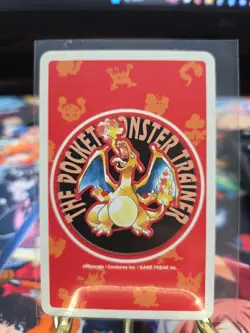 1996 Pokemon Gengar Charizard Red Deck Poker Playing Card 6 Of Spades #094A USA - Image 2