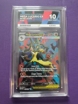 Pokemon TCG Mega Lucario EX 160/132 Secret Rare ACE 10 Gem Mint - Image 1