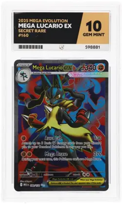 Pokemon TCG Mega Lucario EX 160/132 Secret Rare ACE 10 Gem Mint - PERFECT SUBS! - Image 1