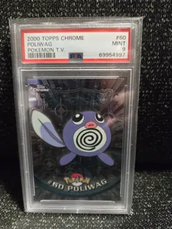 PSA 9 2000 Pokemon Game Topps Chrome Poliwag TV Rare Base Set Series 1 MINT GEM - Image 1