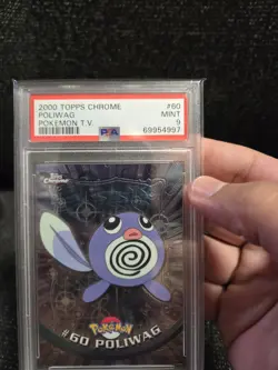 PSA 9 2000 Pokemon Game Topps Chrome Poliwag TV Rare Base Set Series 1 MINT GEM - Image 5