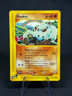 Mankey 92/147 Pokemon TCG Aquapolis LP E-READER VINTAGE - Image 1