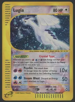 Lugia Crystal 149/147 Aquapolis Holo Ultra Secret Rare Pokemon TCG e-reader - Image 1