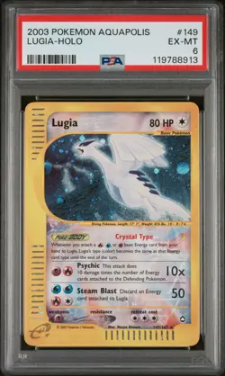 Crystal Lugia Holo - 149/147 - Aquapolis Vintage E-Reader Pokemon Card - PSA 6 - Image 1