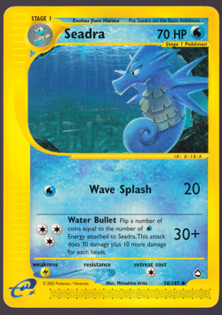 Seadra 58/147 Aquapolis E Reader Pokemon TCG Card 2002 LP - Image 1