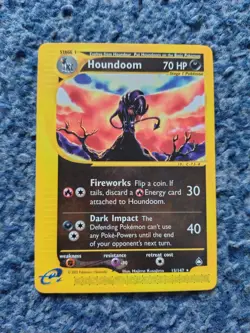 POKEMON TCG 1x RARE HOUNDOOM AQUAPOLIS 15/147 NM-/NM 2002 E-READER ERA WOTC - Image 1