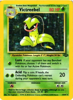 Pokemon TCG Victreebel Jungle 14/64 Holo Unlimited Holo Rare LP/MP - Image 1