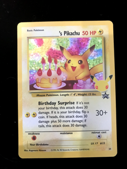 Birthday Pikachu Holo 24 Celebrations Classic Collection Pokemon 2021 MINT - Image 1