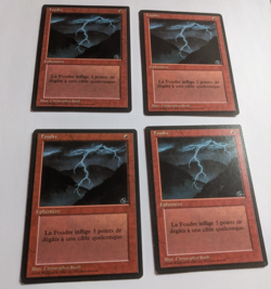 Magic MTG 4x Lightning Bolt FBB French Foreign Black Border www_MoxBeta_com #2 - Image 2