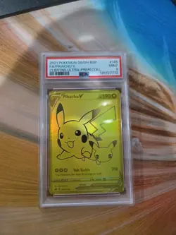 2021 Pokemon SWSH Black Star Promo Pikachu V #145 FA Celebrations UPC PSA 9 MINT - Image 1