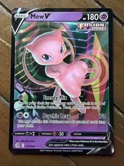 Pokemon Mew v Fusion Strike TCG Holo Ultra Rare Card 113/264 M/Nm Condition - Image 1