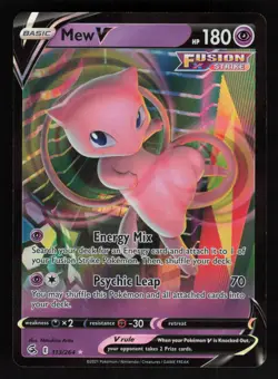 Mew V 113/264 SWSH08: Fusion Strike Ultra Rare Pokemon TCG Card NM - Image 1