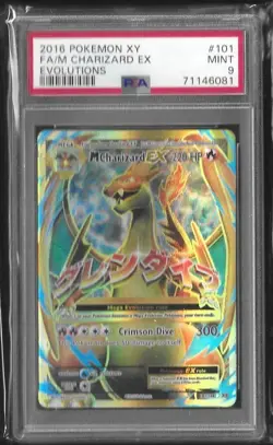 Charizard EX FULL ART 2016 Pokemon XY Evolutions 101/108 PSA 9 Mint - Image 1
